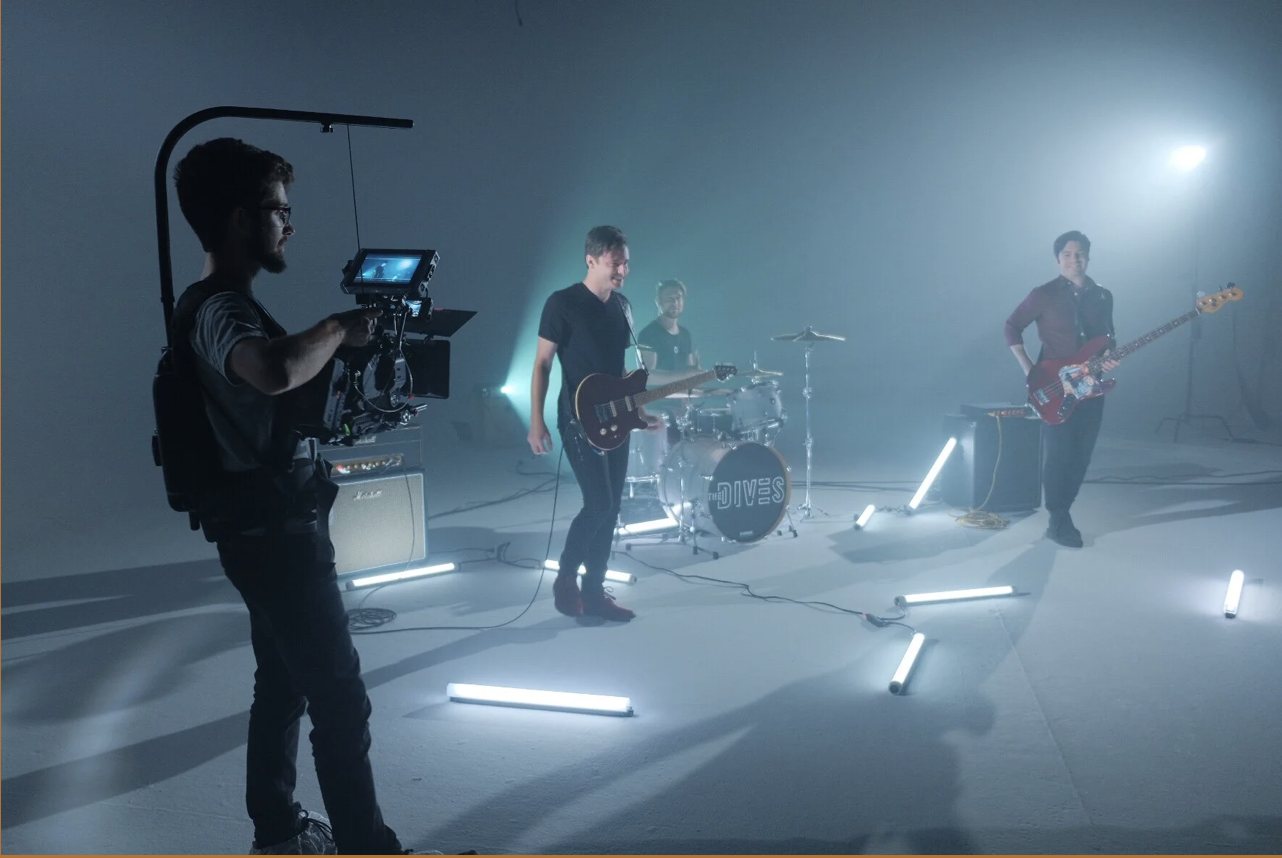 Folded Crane Films crew filming a band