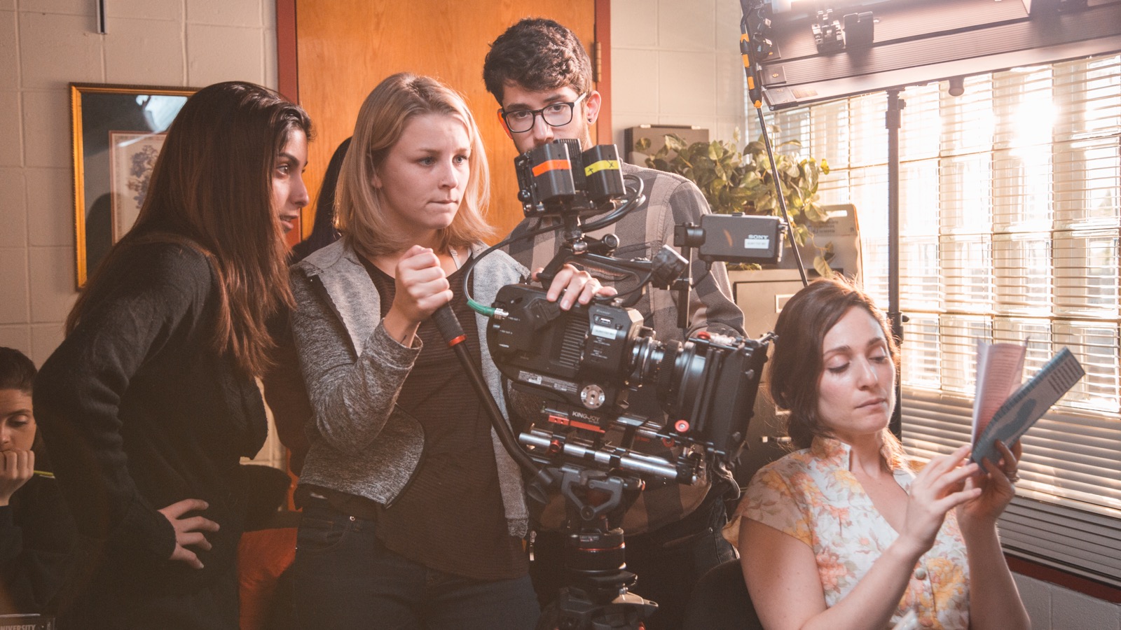Behind the scenes filming an early set